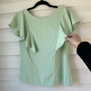 Banana Republic | NWOT Mint Flutter Sleeve Top size 2